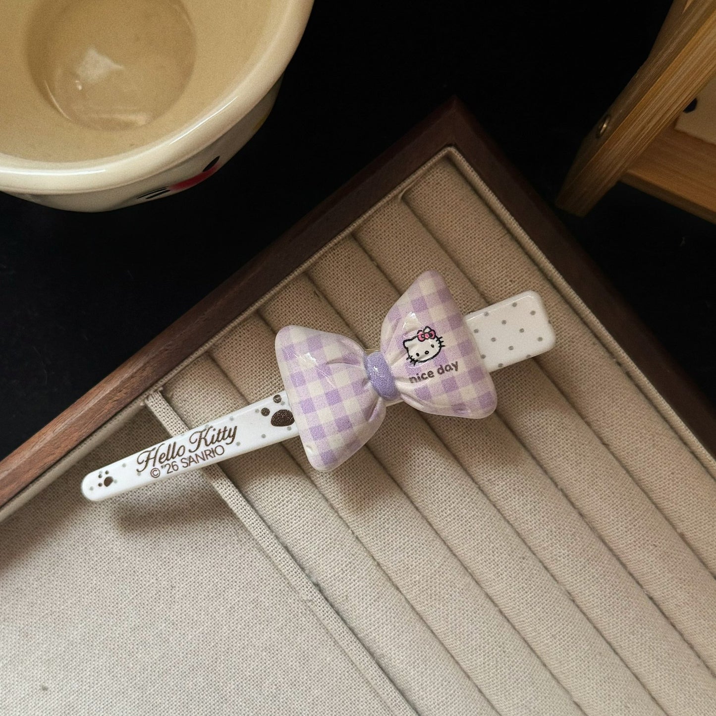 繽紛領結貓咪立體髮夾