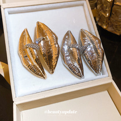 銀針鑲鉆性感嘴唇金屬耳釘個性歐美夸張耳環設計感小眾創意耳飾女