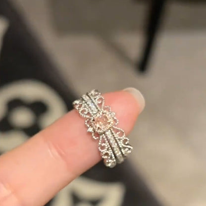 鋯石圓形可調式戒指－第二視角實拍｜https://igowo.tw/
