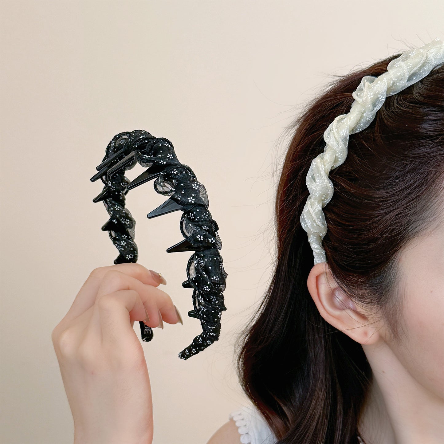 碎花簡約髮箍－商品主圖｜https://igowo.tw/