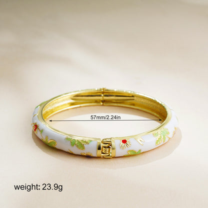 彩色琺瑯花朵復古耳扣－細節特寫29｜https://igowo.tw/