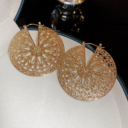 金屬花朵流蘇誇張耳環－細節特寫27｜https://igowo.tw/