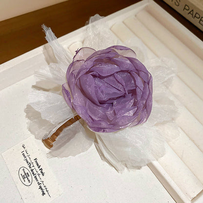 青春感~藍色系可愛雲朵發夾韓版高顏值小清新發圈少女心甜美發飾