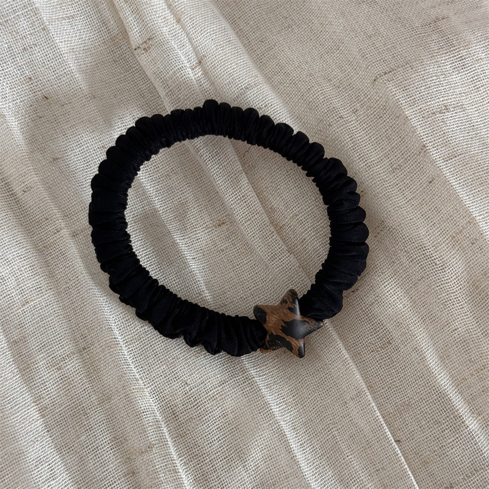 彈力繩豹紋幾何髮圈－細節特寫4｜https://igowo.tw/