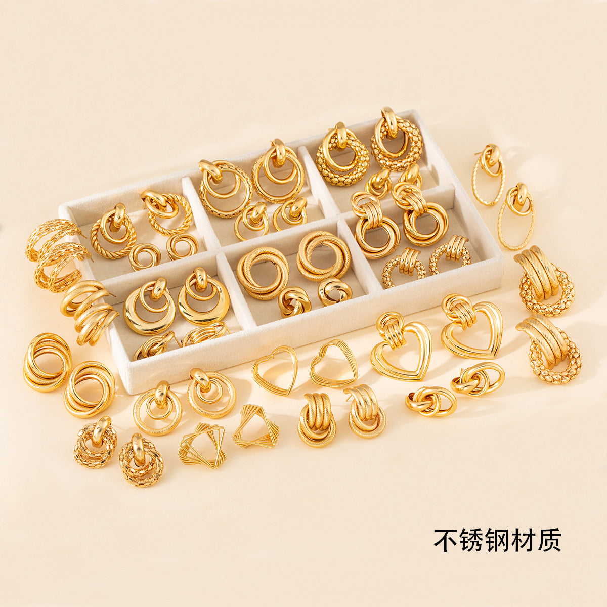 不鏽鋼簡約耳環－第二視角實拍｜https://igowo.tw/