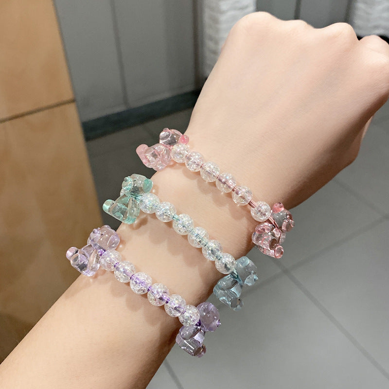 小熊兩用髮圈－藍色款實拍｜https://igowo.tw/