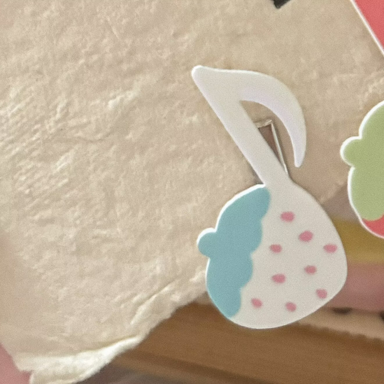 粉色草莓音符髮夾