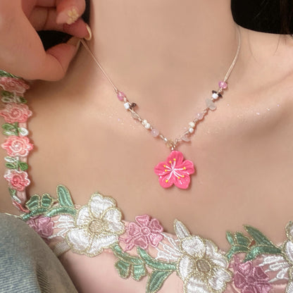 繽紛串珠花朵項鍊