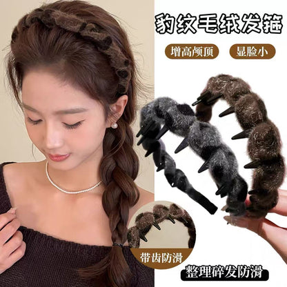 絨面波點復古髮箍－商品主圖｜https://igowo.tw/