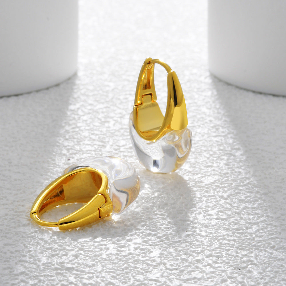 樹脂不規則簡約耳扣－商品主圖｜https://igowo.tw/