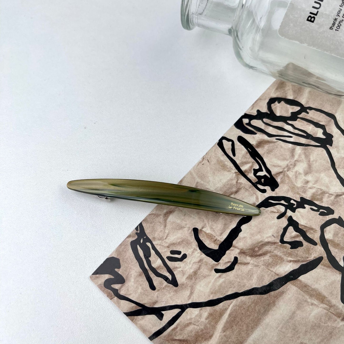 綠色樹脂一字復古髮夾