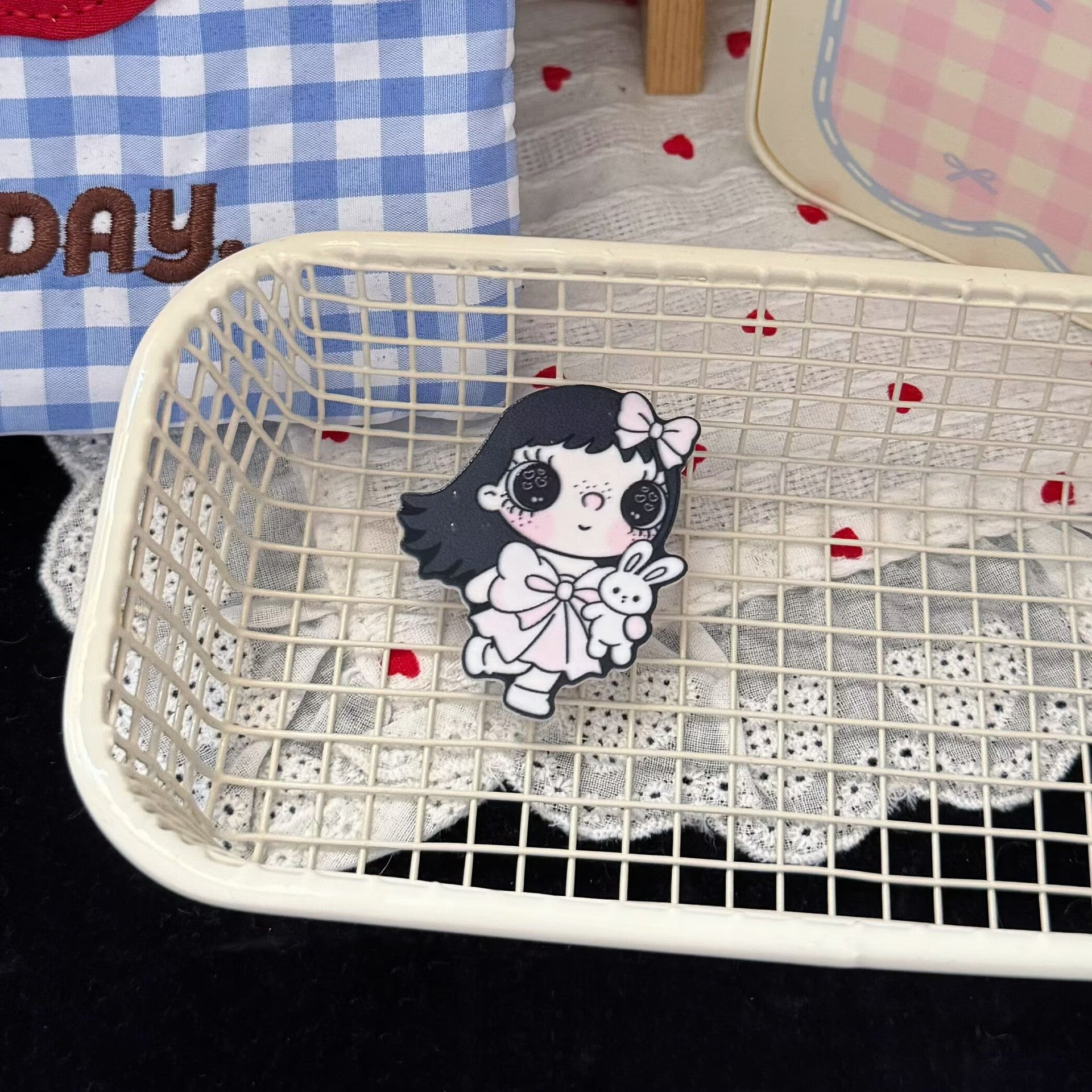 花朵卡通髮夾－小兔髮夾款細節1｜https://igowo.tw/