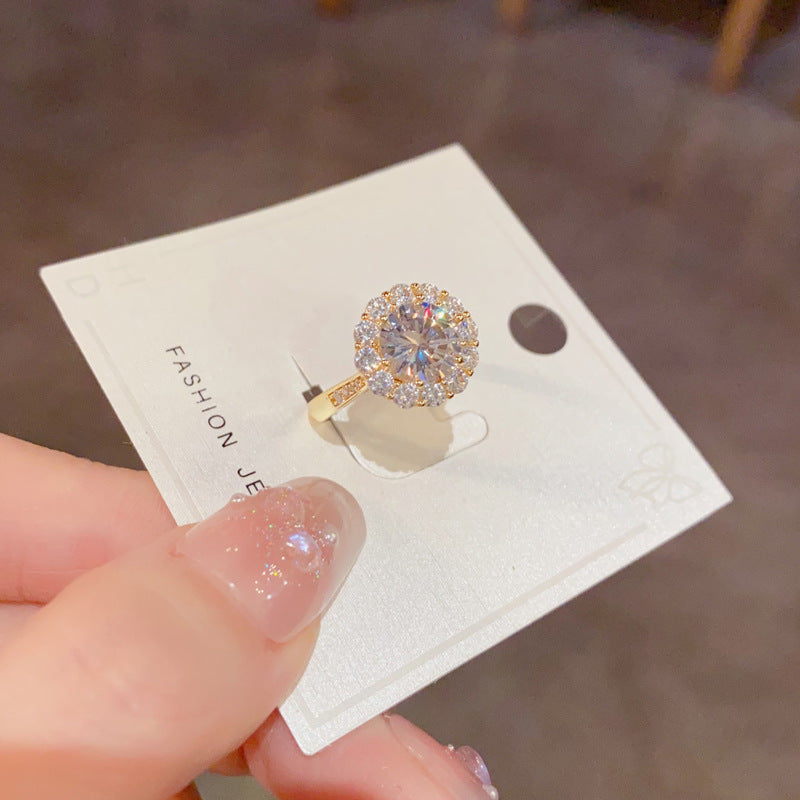 鋯石圓形可調式戒指－第二視角實拍｜https://igowo.tw/