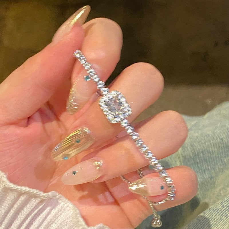 方糖水晶手鏈女生鋯石手串閨蜜手鏈輕奢小眾精致手繩高級感手飾品