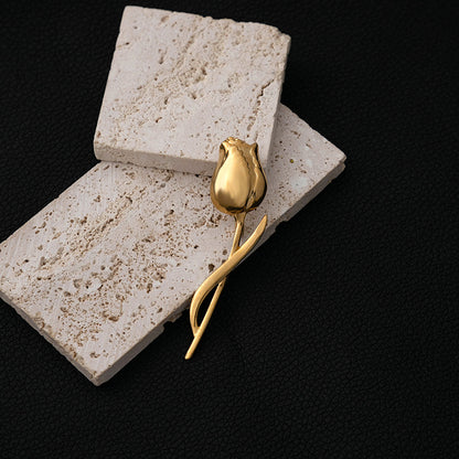 金屬玫瑰胸針