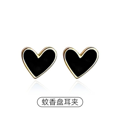 琺瑯愛心免耳洞耳夾－細節特寫77｜https://igowo.tw/