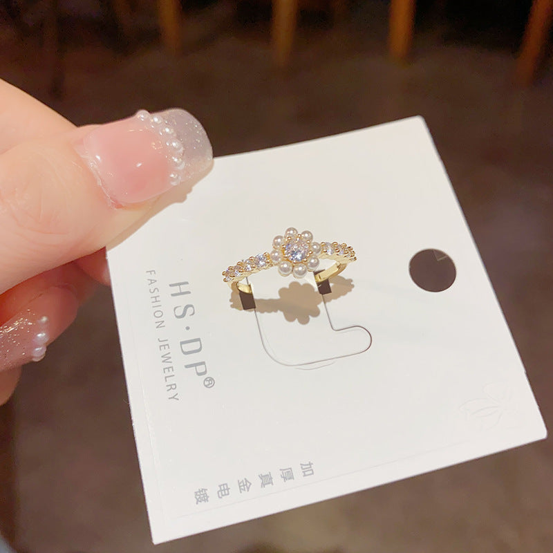 串珠鋯石可調式戒指－商品主圖｜https://igowo.tw/