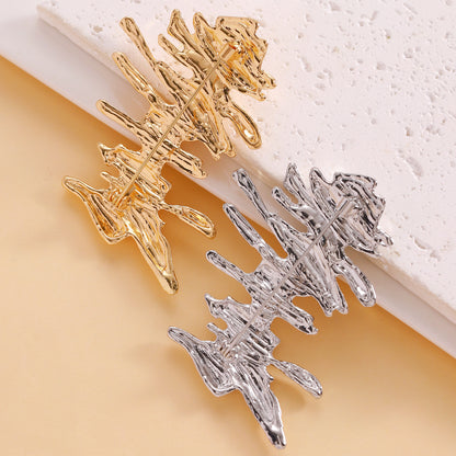 金屬不規則兩用耳釘－細節特寫2｜https://igowo.tw/