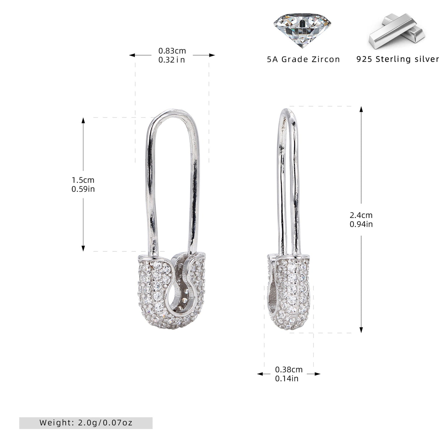 S925 設計感個性別針耳扣簡易耳圈耳飾耳環時髦ins風飾品