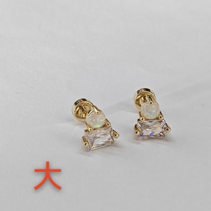金色鋯石星星簡約耳釘－細節特寫2｜https://igowo.tw/