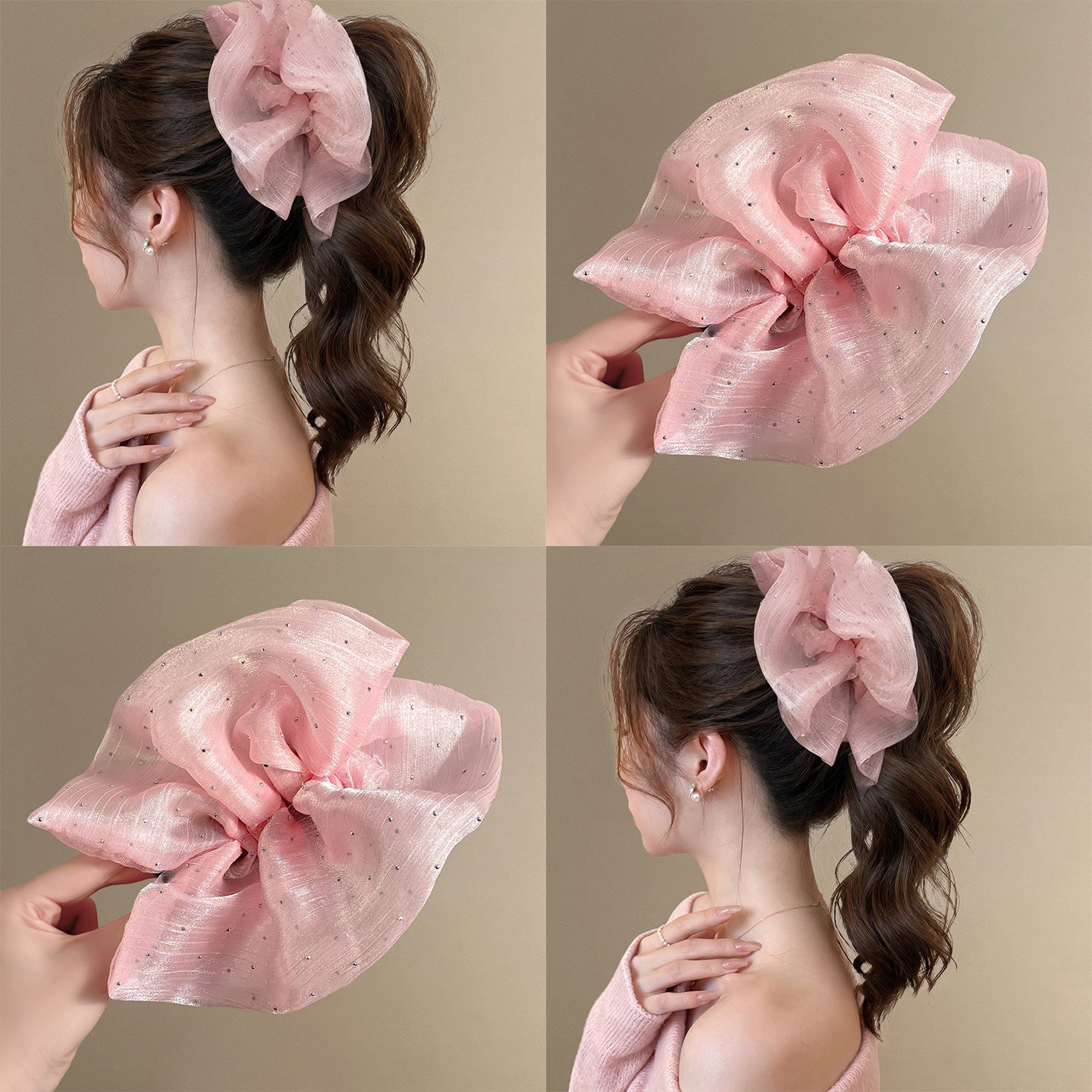 簡約經典髮夾－粉色（13公分）款實拍｜https://igowo.tw/