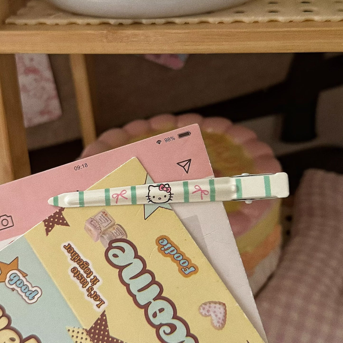 紫色金屬貓咪卡通髮夾