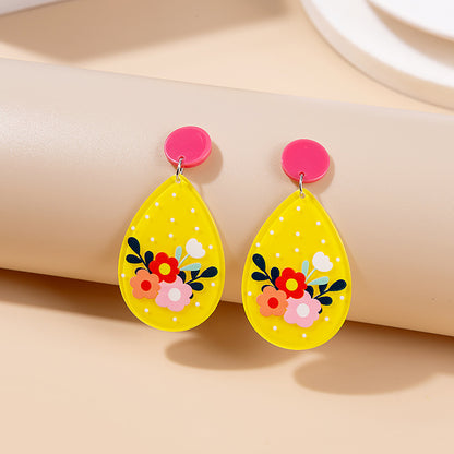 彩色壓克力星星耳環