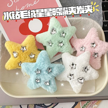 繽紛絨面星星髮夾－商品主圖｜https://igowo.tw/