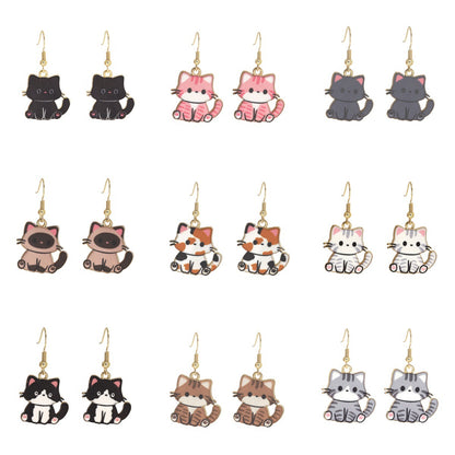 貓咪卡通簡約耳環－商品主圖｜https://igowo.tw/