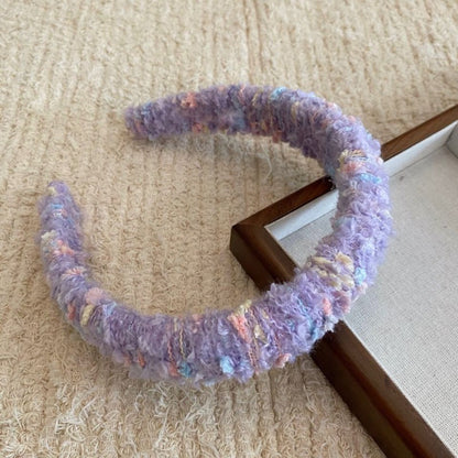 彩色絨面纏繞復古髮箍