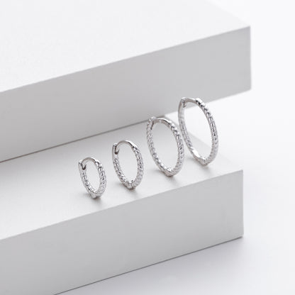 S925 耳環時尚個性麻花扭紋圓圈耳飾小眾高級感飾品