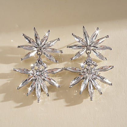 蝴蝶結花朵流蘇耳釘－45#銀針-銀色款細節43｜https://igowo.tw/