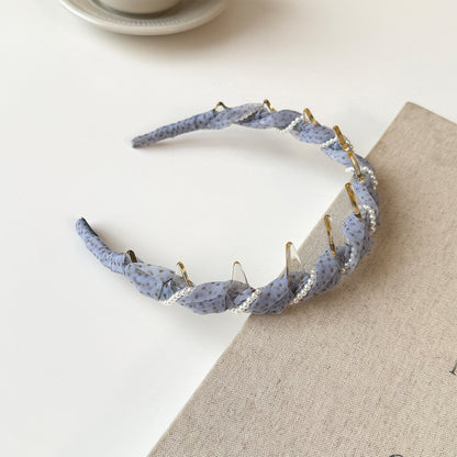 珍珠網紗纏繞髮箍