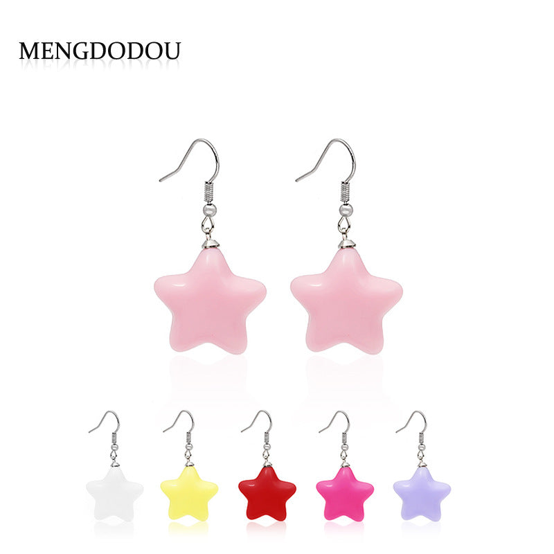 繽紛星星卡通立體耳環－商品主圖｜https://igowo.tw/