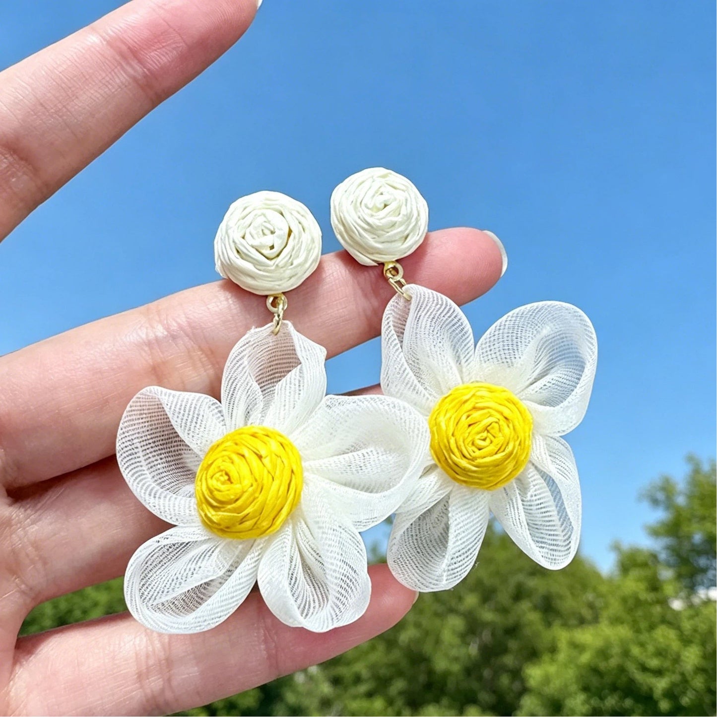 繽紛海星花朵編織耳環－細節特寫19｜https://igowo.tw/