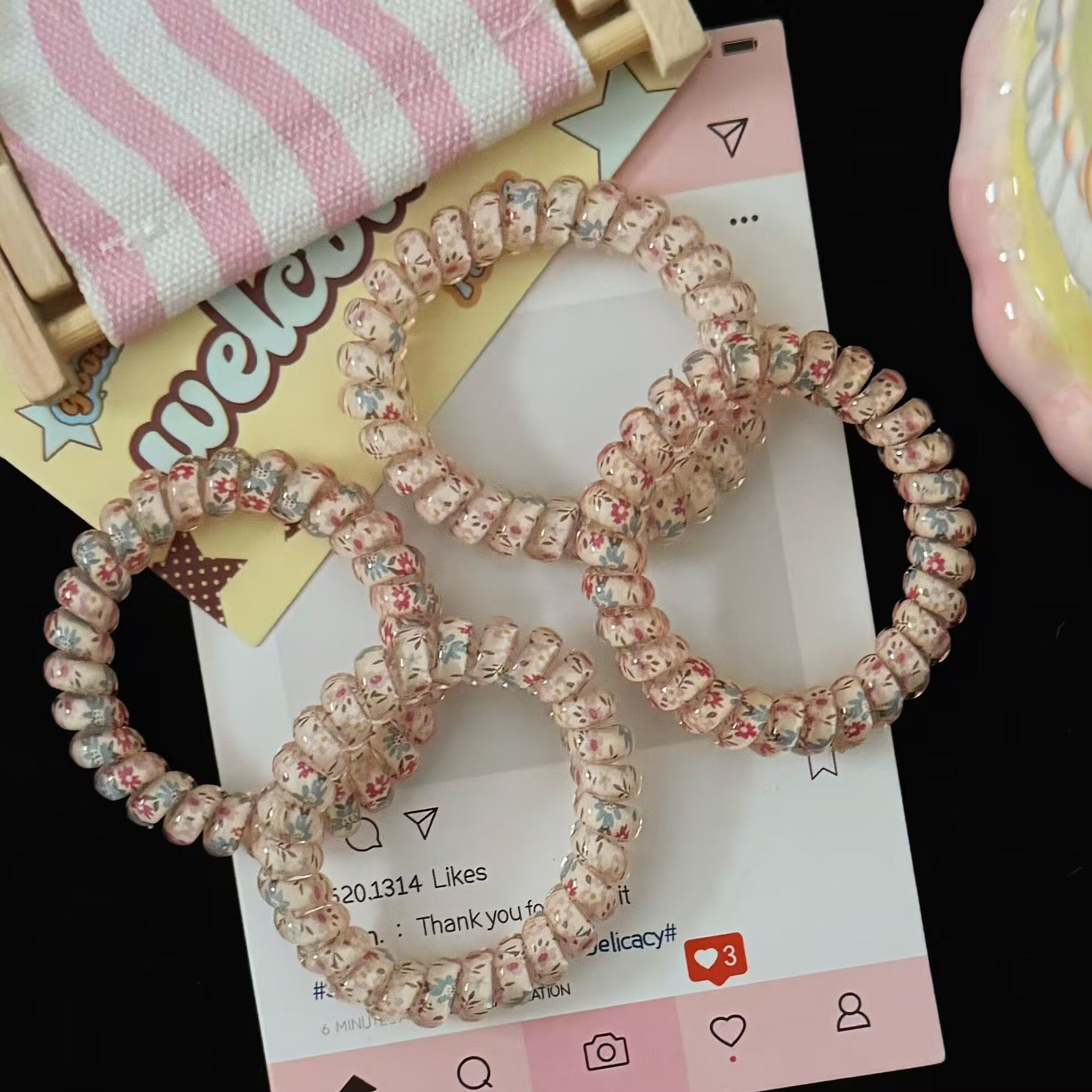 碎花簡約髮圈－商品主圖｜https://igowo.tw/