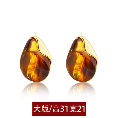樹脂不規則復古耳釘