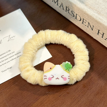 黃色貓咪髮夾－瞇眼髮圈款細節4｜https://igowo.tw/