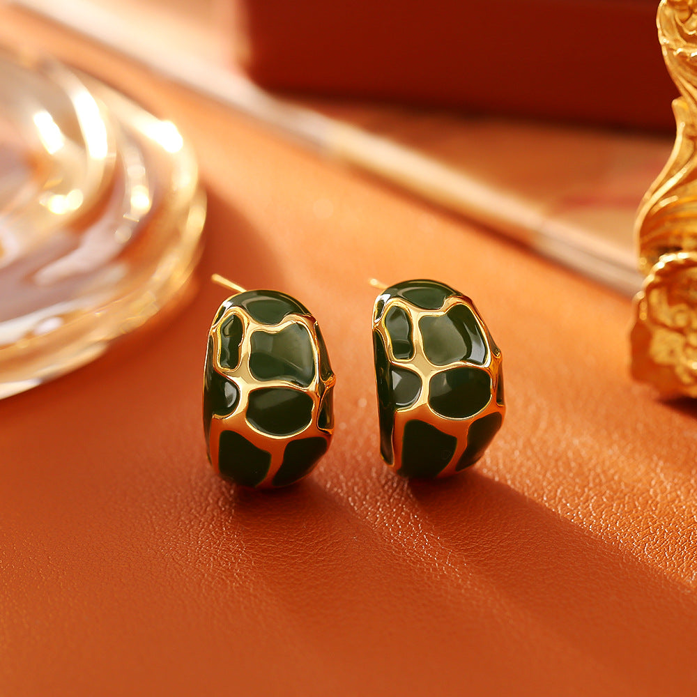 琺瑯簡約耳釘－第二視角實拍｜https://igowo.tw/