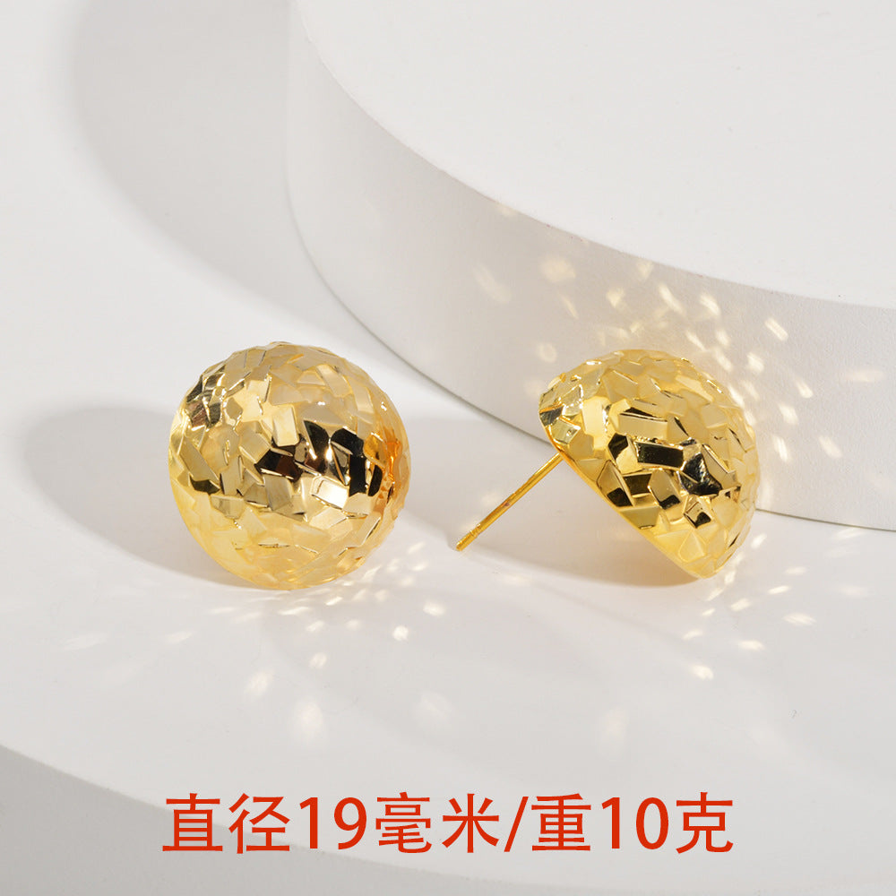 金色鋯石水滴簡約耳釘－細節特寫4｜https://igowo.tw/