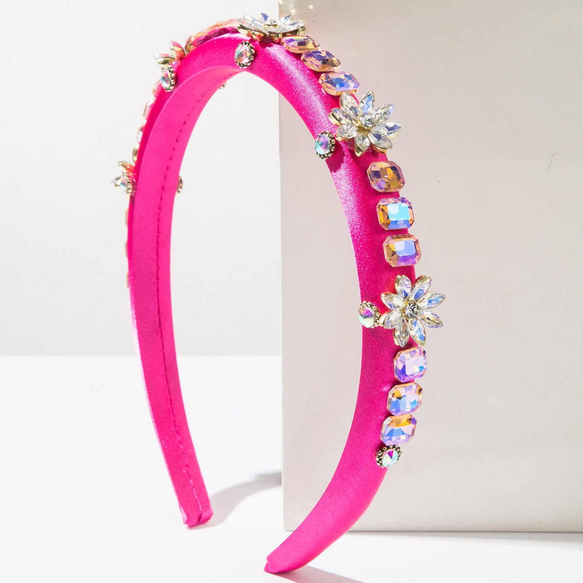 彩色水晶鋯石復古髮箍