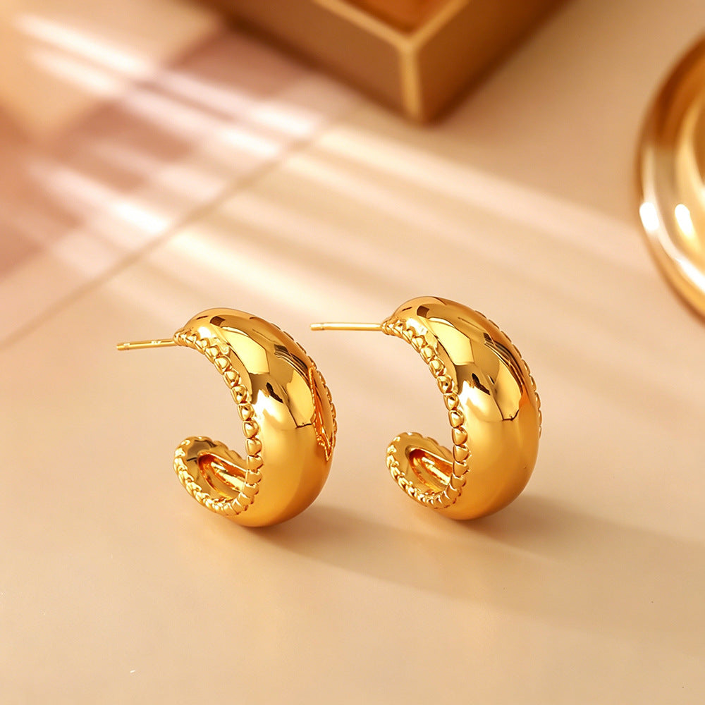 金色簡約耳釘