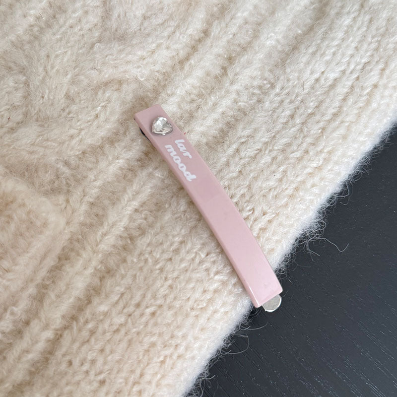 鋯石格紋愛心髮夾