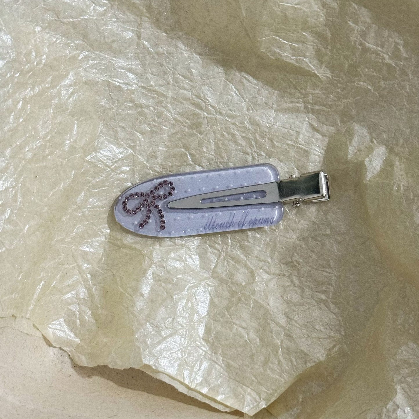 鋯石蝴蝶結髮夾
