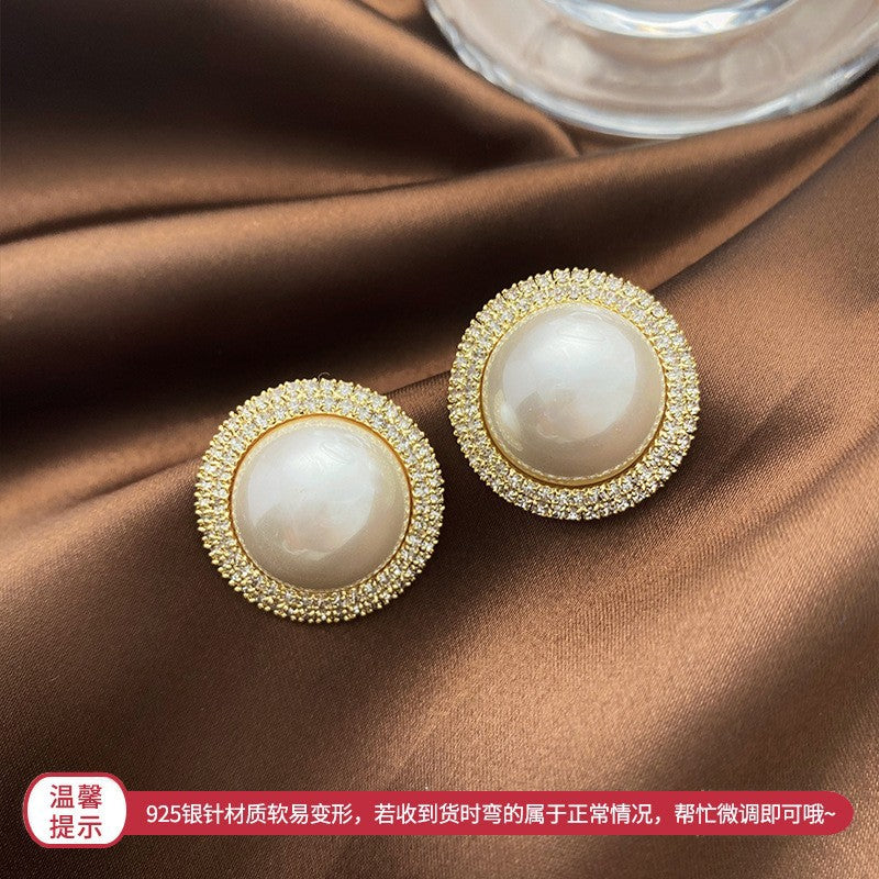 珍珠鋯石星星復古耳釘－細節特寫27｜https://igowo.tw/