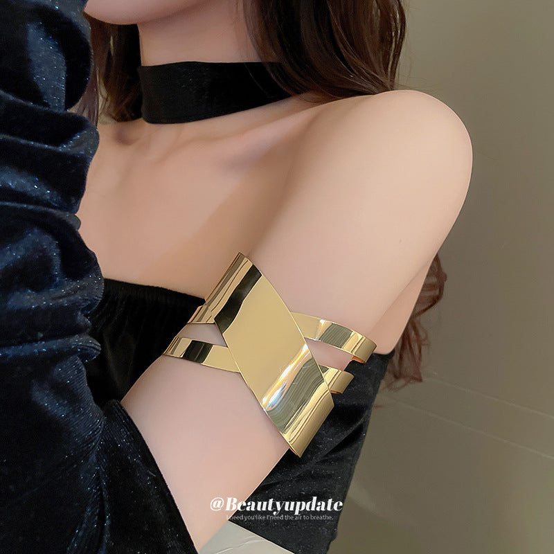 金屬環形多層幾何手鐲歐美設計夸張氣質臂環冷淡風輕奢飾品女批發