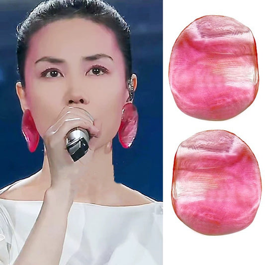 王菲春晚同款耳環耳飾氣質女高級感潮蝦片耳釘小眾時尚法式潮