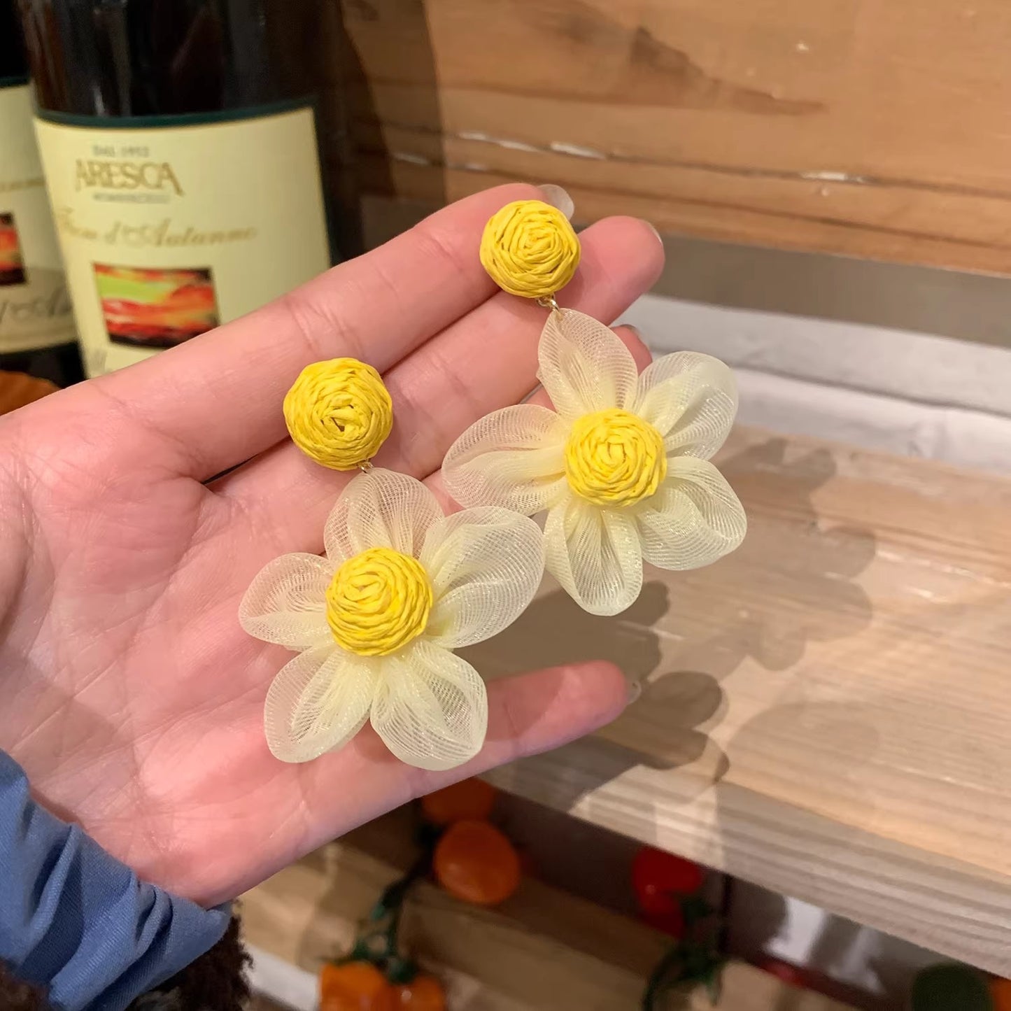 繽紛雛菊流蘇誇張耳環