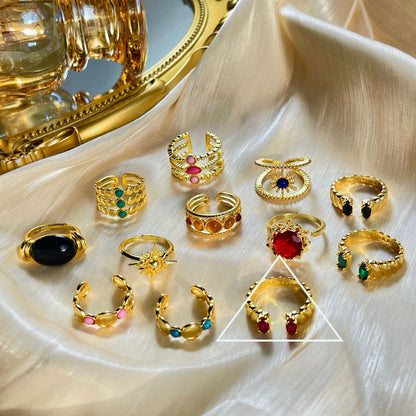 金色可調式復古戒指－細節特寫44｜https://igowo.tw/