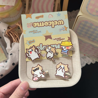 棕色貓咪髮夾－悄悄走小貓髮夾款細節1｜https://igowo.tw/